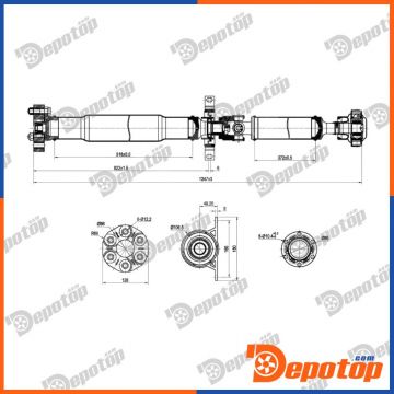 Arbre de transmission arrière pour BMW | 26107585939, 76SKV090